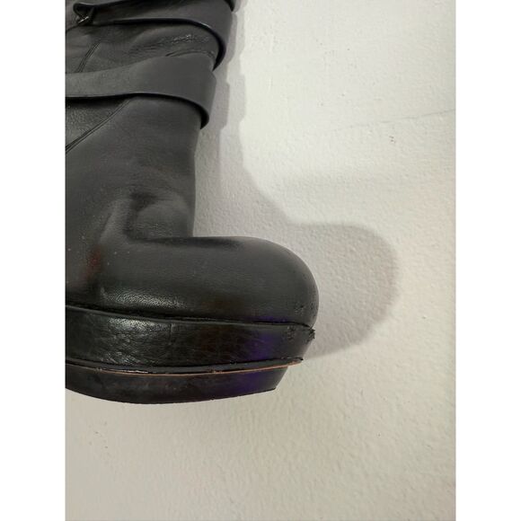 BCBG Mandy boot - Leather knee-high Moto Boots With Rubber Heel Cap - Picture 5 of 12